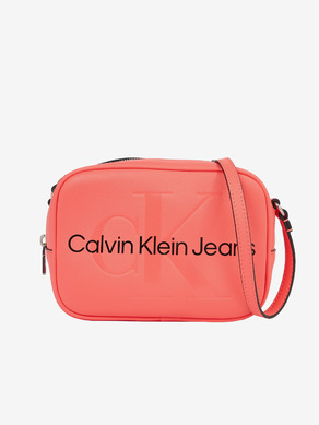 Calvin Klein Jeans cotton monogram logo sculpted camera bag in red - RED