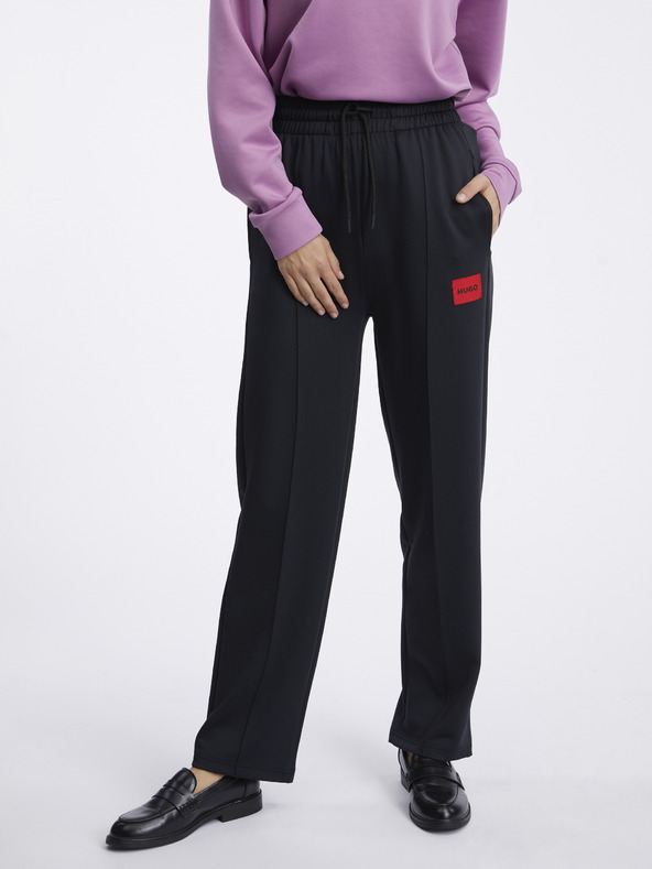 BOSS - Cotton-blend tracksuit bottoms with logo-tape inserts