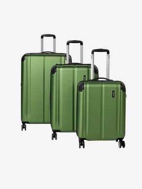 Travelite City 4w S,M,L Green Suitcase