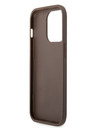 Guess PU 4G Metal Logo Zadní Kryt pro iPhone 15 Pro Brown Phone case