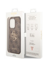 Guess PU 4G Metal Logo Zadní Kryt pro iPhone 15 Pro Brown Phone case