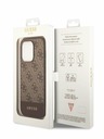 Guess PU 4G Stripe Zadní Kryt pro iPhone 14 Pro Brown Phone case