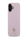 Guess PU Grained 4G Small Metal Logo MagSafe Zadní Kryt pro iPhone 16 Pink Phone case