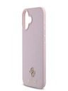 Guess PU Grained 4G Small Metal Logo MagSafe Zadní Kryt pro iPhone 16 Pink Phone case