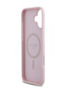 Guess PU Grained 4G Small Metal Logo MagSafe Zadní Kryt pro iPhone 16 Pink Phone case