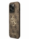 Guess PU 4G Metal Logo Zadní Kryt pro iPhone 15 Pro Max Brown Phone case