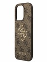 Guess PU 4G Metal Logo Zadní Kryt pro iPhone 15 Pro Max Brown Phone case