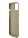 Guess PU Perforated 4G Glitter Metal Logo Zadní Kryt pro iPhone 15 Gold Phone case