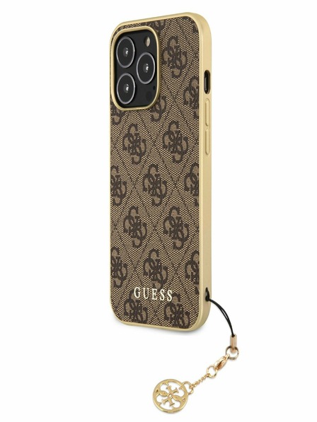 Guess 4G Charm Zadní Kryt pro iPhone 13 Pro Max Brown Phone case