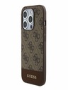 Guess PU 4G Stripe MagSafe Zadní Kryt pro iPhone 15 Pro Brown Phone case