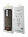 Guess PU 4G Stripe MagSafe Zadní Kryt pro iPhone 15 Pro Brown Phone case