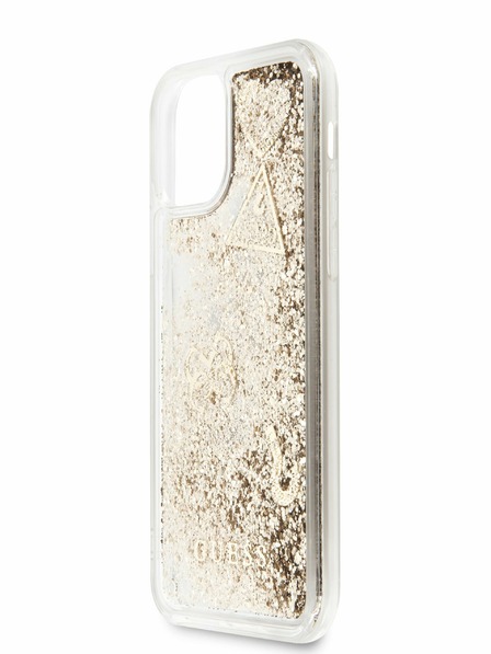 Guess Glitter Hearts Zadní Kryt pro iPhone 11 Gold Phone case