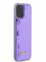 Guess Sequin Script Logo Zadní Kryt pro iPhone 12/12 Pro Purple Phone case