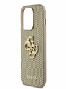 Guess PU Perforated 4G Glitter Metal Logo Zadní Kryt pro iPhone 15 Pro Gold Phone case