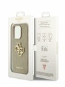 Guess PU Perforated 4G Glitter Metal Logo Zadní Kryt pro iPhone 15 Pro Gold Phone case