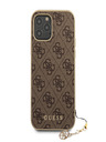 Guess 4G Charm Zadní Kryt pro iPhone 12 Pro Max 6.7 Brown Phone case