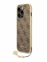 Guess 4G Charm Zadní Kryt pro iPhone 14 Pro Brown Phone case