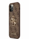 Guess PU 4G Metal Logo Zadní Kryt pro iPhone 12/12 Pro Brown Phone case