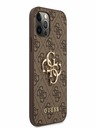 Guess PU 4G Metal Logo Zadní Kryt pro iPhone 12/12 Pro Brown Phone case