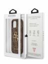 Guess PU 4G Metal Logo Zadní Kryt pro iPhone 12/12 Pro Brown Phone case