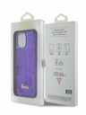 Guess Sequin Script Logo Zadní Kryt pro iPhone 15 Plus Purple Phone case