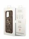 Guess PU 4G Metal Logo Zadní Kryt pro iPhone 14 Pro Brown Phone case