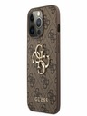 Guess PU 4G Metal Logo Zadní Kryt pro iPhone 13 Pro Max Brown Phone case