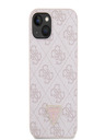 Guess PU 4G Strass Triangle Metal Logo iPhone 15 Pink Phone case