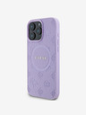 Guess Saffiano Peony Stamp MagSafe Zadní Kryt pro iPhone 16 Pro Purple Phone case